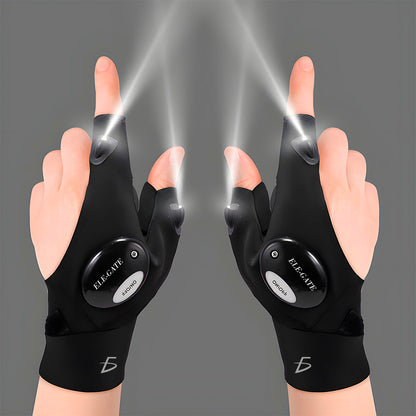 Guante Linterna LED Resistente al Agua sin Dedos Recargable Para Mecánica, Camping, Pesca.