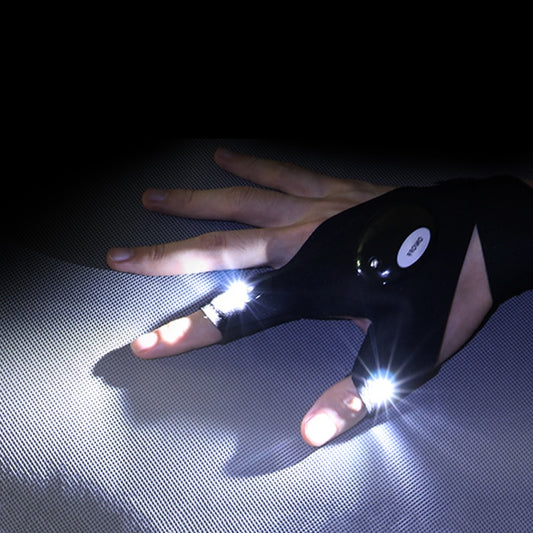 Guante Linterna LED Resistente al Agua sin Dedos Recargable Para Mecánica, Camping, Pesca.